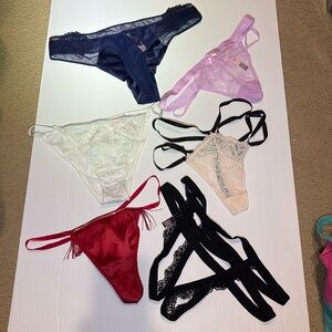 Victoria's Secret cheeky string bikini thong strappy  lace satin mesh panty lot